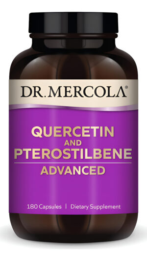 Dr. Mercola Quercetina Y Pterostilbeno Avanzado, 180 Cápsulas, Sin Omg, Sin Gluten, Sin Soya