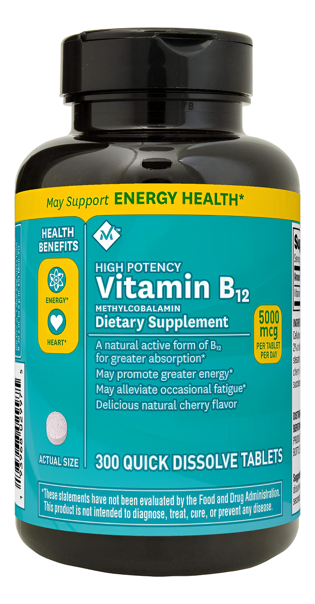 Member Mark Vitamina B12 Metilcobalamina, Suplemento Dietético 300 Tabletas De Disolución Rápida