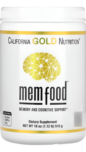 California Gold Nutrition Mem Alimentos, Soporte Cognitivo Y Memoria, 1.12 Lb (510 G)