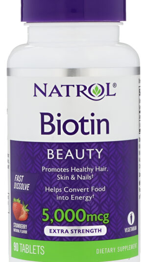 Natrol Biotina 5,000mcg De Disolución Rápida, 90 Tabletas (paquete De 4)