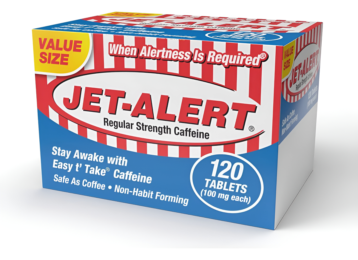 Jet-alert 100 Mg Cada Tableta De Cafeína 120 Unidades
