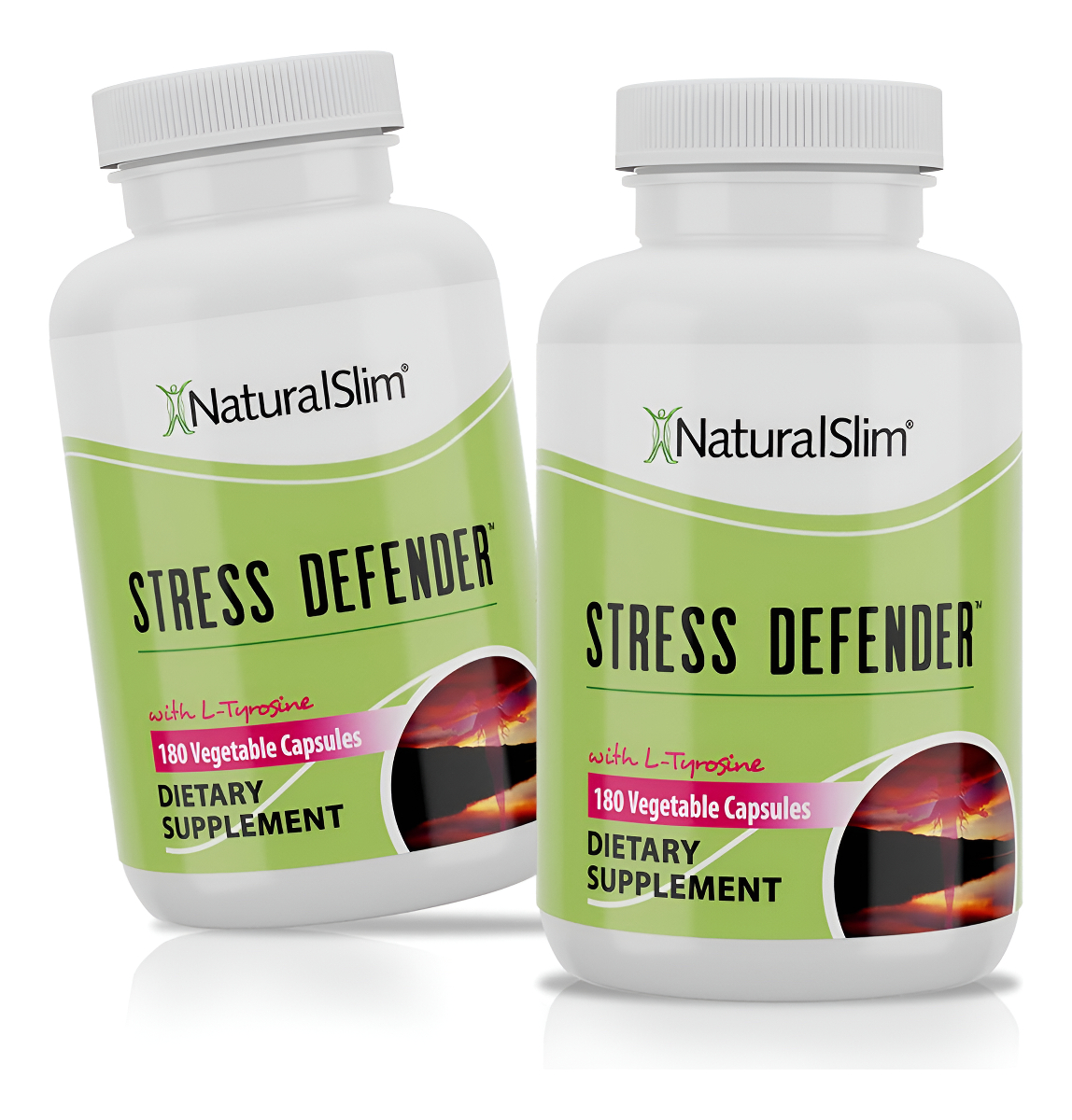 Naturalslim Stress Defender L Tirosina Y Ácido Pantoténico (vitamina B5) 180 Cápsulas Veganas, Pack De 2