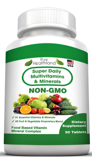 Non Gmo Super Daily Multivitamin Supplement Tablets Best For Adult Men Women Seniors With 42 Natural Fruits Vegetables