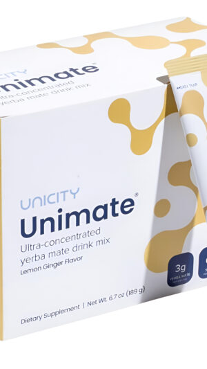 Unicity Paquetes De Palitos De Jengibre Y Limón Unimate, Gran Sabor, Mezcla De Bebida Ultra Concentrada De Yerba Mate (
