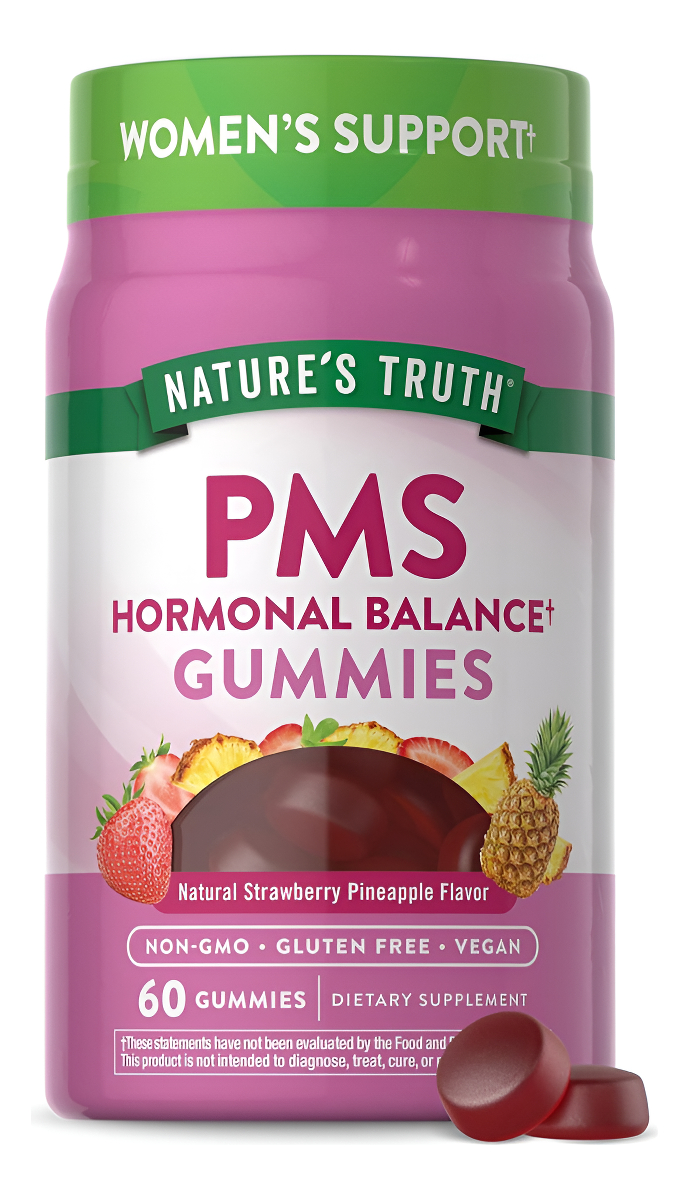 Nature's Truth Pms Gomitas De Apoyo Al Equilibrio Hormonal Para Mujeres, 60 Unidades, Suplemento Vegano, Sin Omg Y Sin
