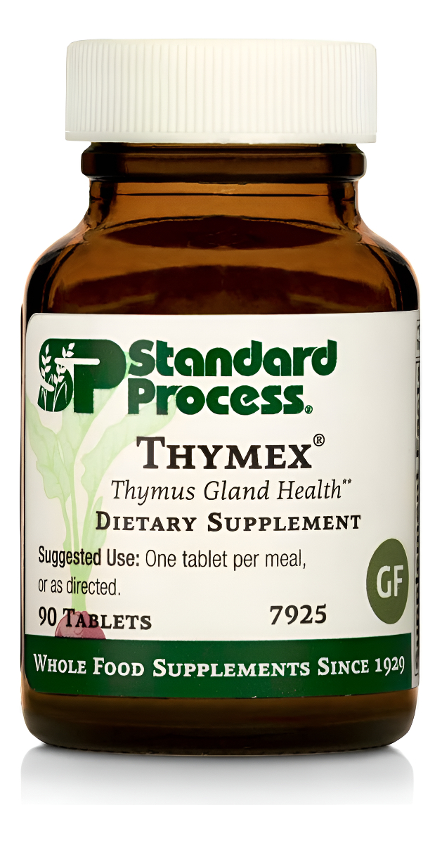 Standard Process Thymex Suplemento De Alimentos Integrales Para El Colesterol Y El Timo, Sin Gluten, 90 Comprimidos