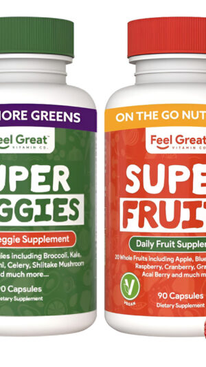 Feel Great - Suplementos De Frutas Y Verduras | Más De 20 Súper Rojos Y Verdes | 90 Cápsulas, Pack De 2