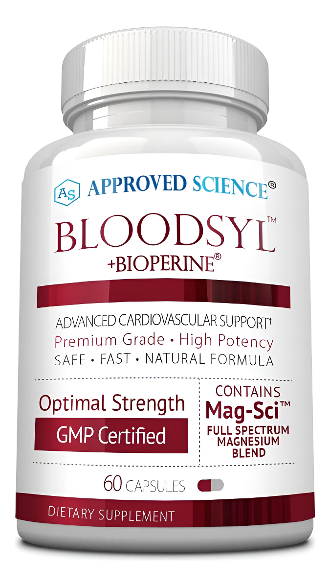 Approved Science Bloodsyl - Soporte Para La Presión Arterial Y El Colesterol - Hawthorne, Magnesio, Bioperine - 60 Cáps