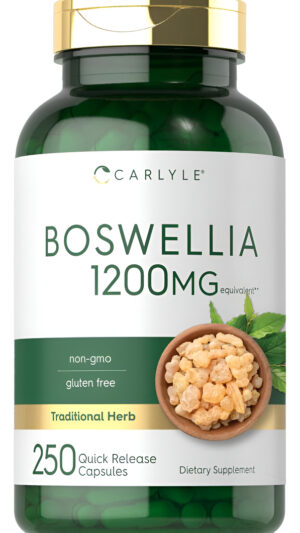 Carlyle Boswellia Extract Capsules 1200mg | 250 Count | Boswellia Serrata Complex With Black Pepper Extract | Non-gmo,