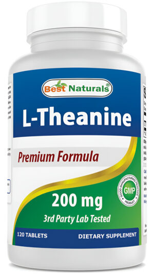 Best Naturals L-teanina 200 Mg Por Tableta - Promueve La Relajación Sin Somnolencia - 120 Tabletas Vegetarianas