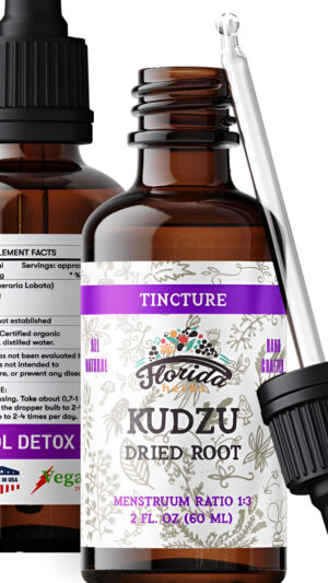 Florida Herbs Suplemento Orgánico De Raíz De Kudzu, Extracto De Raíz Seca, Menstruum Ratio 1:3, 60 Ml