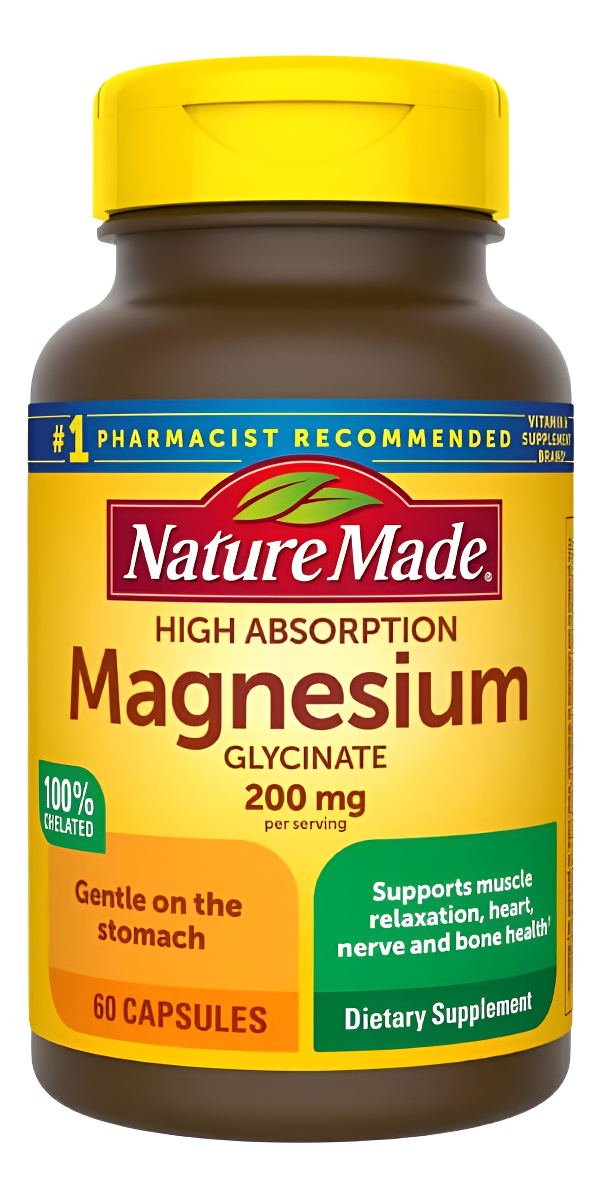Nature Made Glicinato De Magnesio 200mg 60 Cápsulas