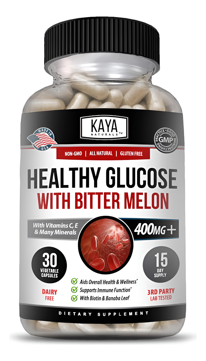 Kaya Naturals Suplemento De Gluco Saludable Con Melón Amargo | Apoya Niveles Y Función Saludables, 30 Cápsulas