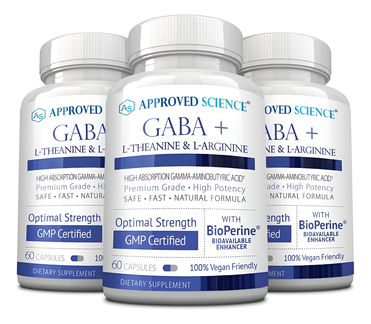 Approved Science Gaba+ - Promueve La Calma, Mejora El Sueño, Mejora El Estado De Ánimo, Gaba, L-teanina, L-arginina, Vi