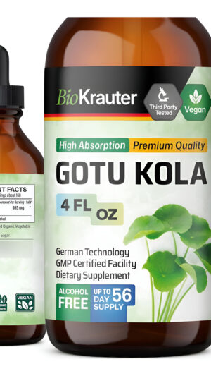 Gotu Kola Tintura - Centella Asiática Orgánica - Promueve La Concentración Y La Memoria De Apoyo - Sin Alcohol Y Azúcar