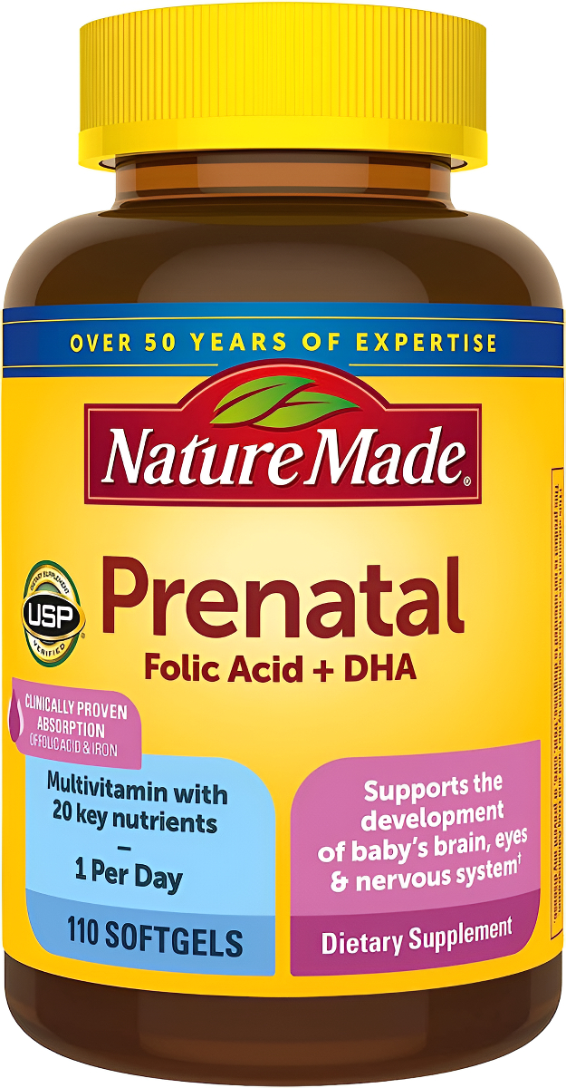 Nature Made Suplemento Alimenticio Prenatal + Dha 200 Mg, 110 Cápsulas Suaves