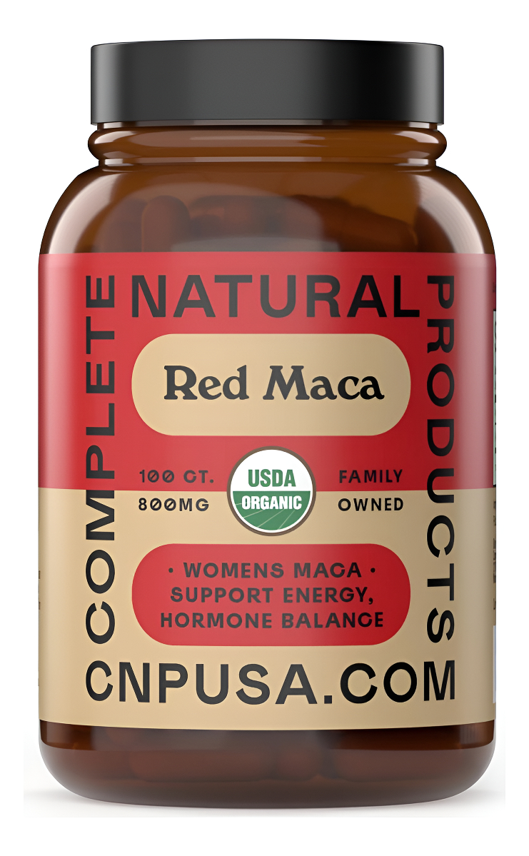 Complete Natural Products Cápsulas Orgánicas De Raíz De Maca Roja 100 Píldoras Gelatinizadas De 800 Mg, Suplemento De