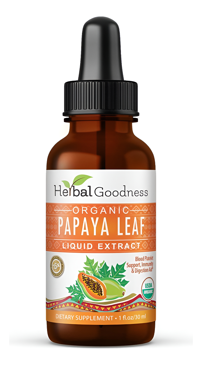 Herbal Goodness Suplemento De Extracto De Hoja De Papaya En Gotas Líquidas, 1 Fl. Oz. (30 Ml)