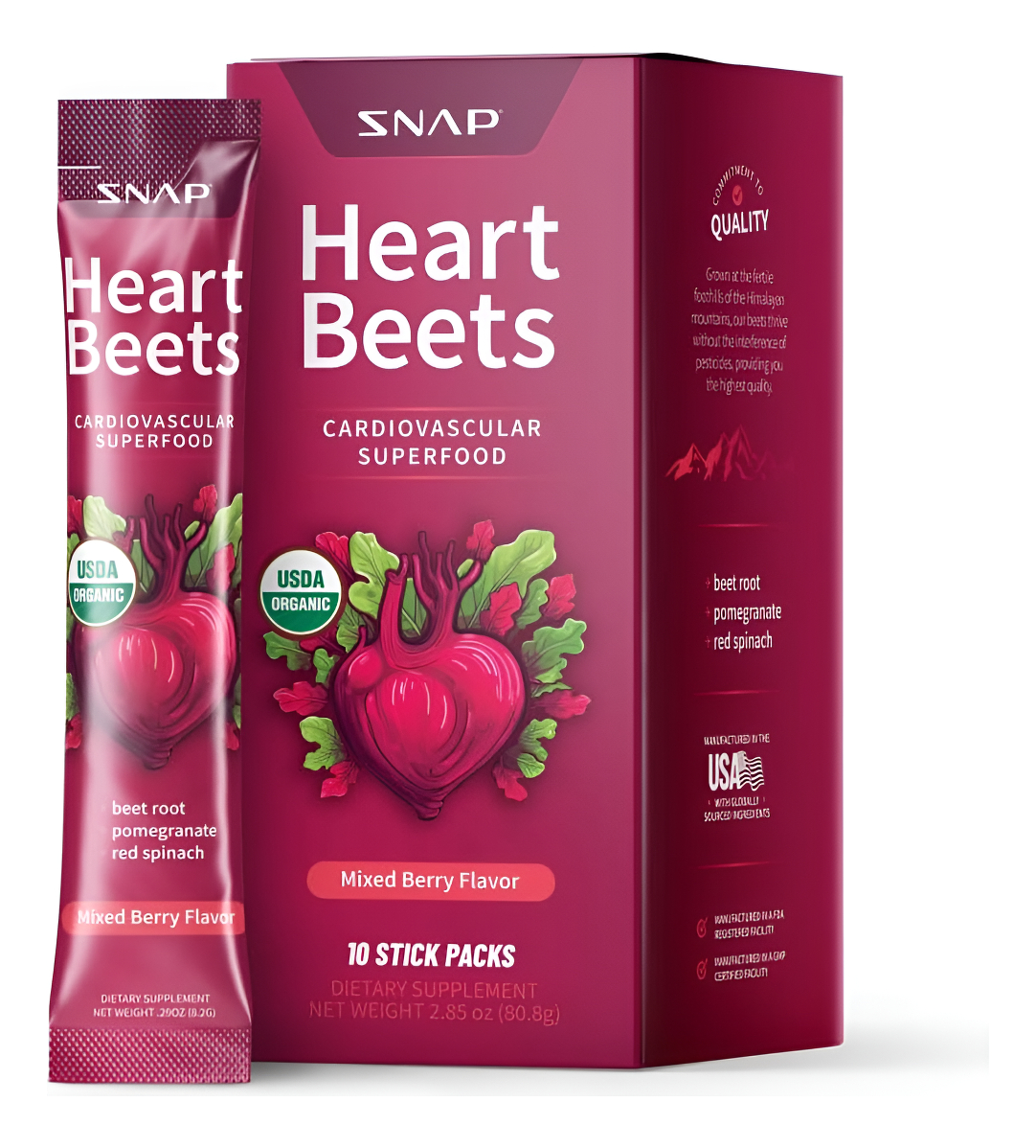 Snap Supplements Polvo De Raíz De Remolacha Orgánica Usda, Superalimento Cardiovascular 3 En 1, Suplementos De Flujo Sa