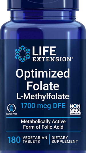 Life Extension Folato Optimizado (l-metilfolato) 1700 Mcg Dfe, 180 Tabletas Vegetales