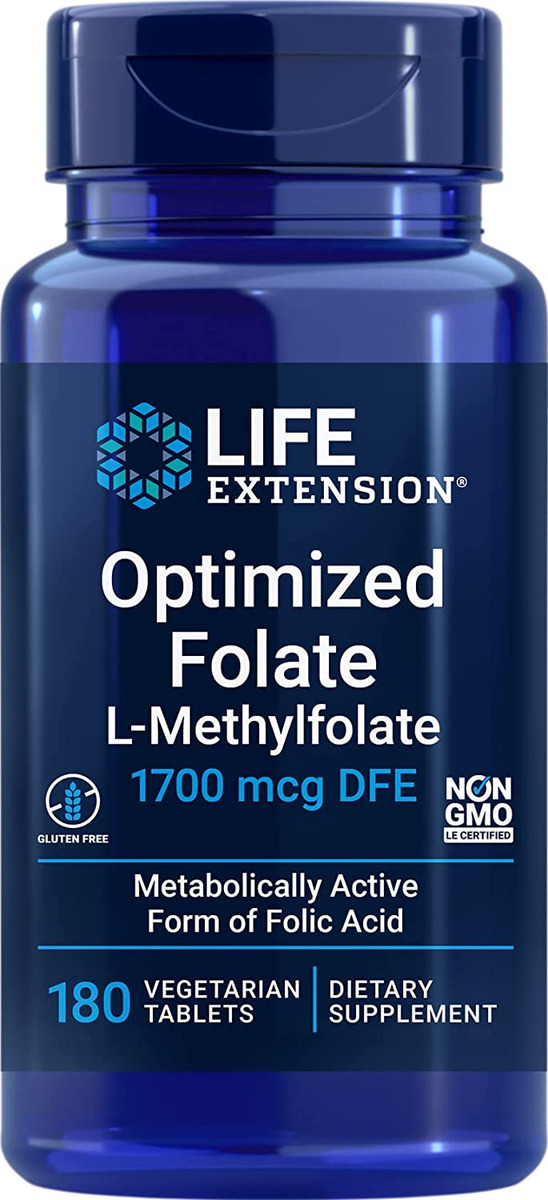 Life Extension Folato Optimizado (l-metilfolato) 1700 Mcg Dfe, 180 Tabletas Vegetales
