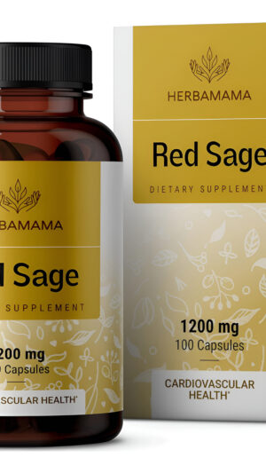 Herbamama Cápsulas De Salvia Roja  Suplemento Orgánico De Polvo De Raíz De Dan Shen  Pastillas De Salvia Miltiorrhiza