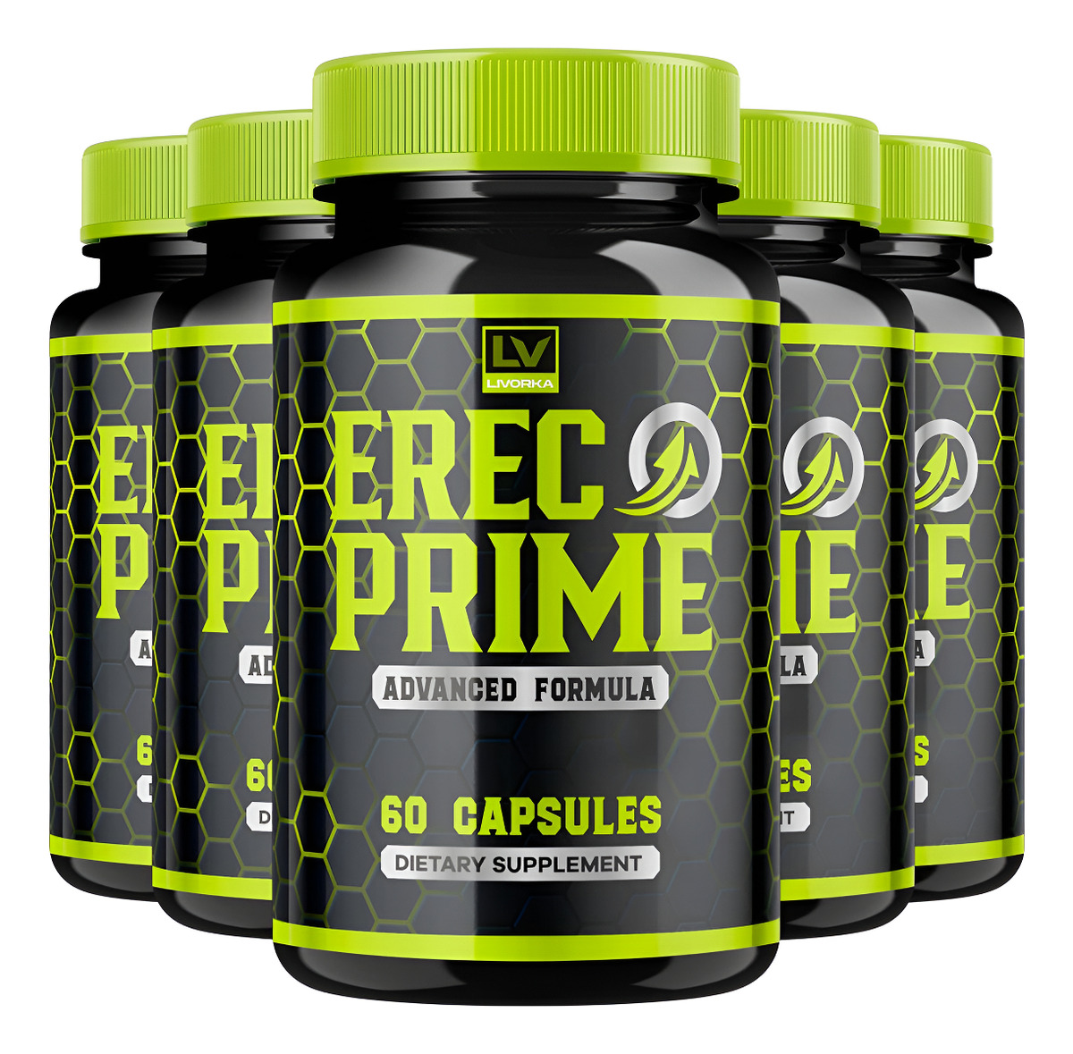 Paquete De 5 Cápsulas Erecprime, Píldoras De Fórmula De Apoyo Avanzado Erecprime (300 Cápsulas)