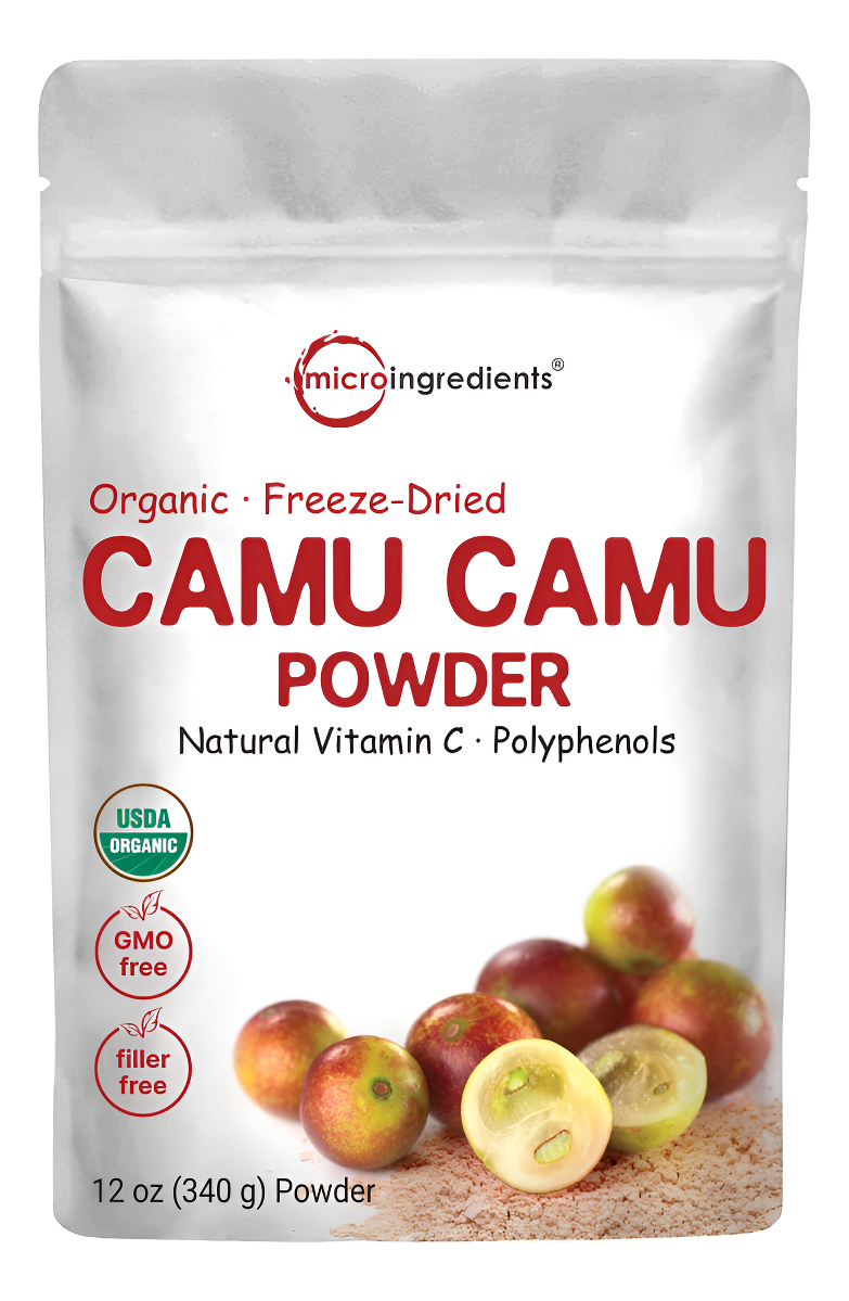 Micro Ingredients Camu Camu En Polvo Orgánico, 12 Onzas, Alto Nivel Natural De Vitamina C
