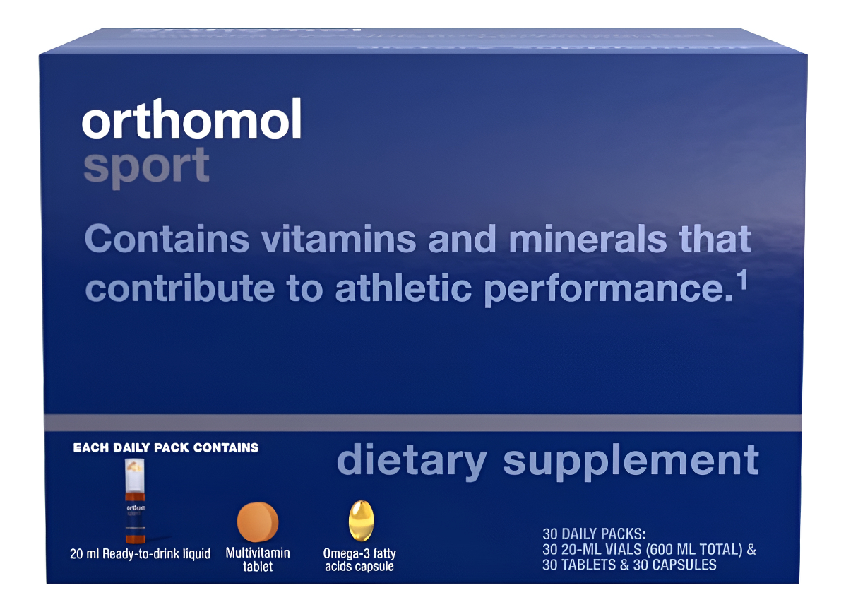 Orthomol Deporte, Suplemento Nutricional Deportivo Premium Con Vitaminas A, B, C, D, E, Zinc, Yodo Y Otros, 30 Paquetes