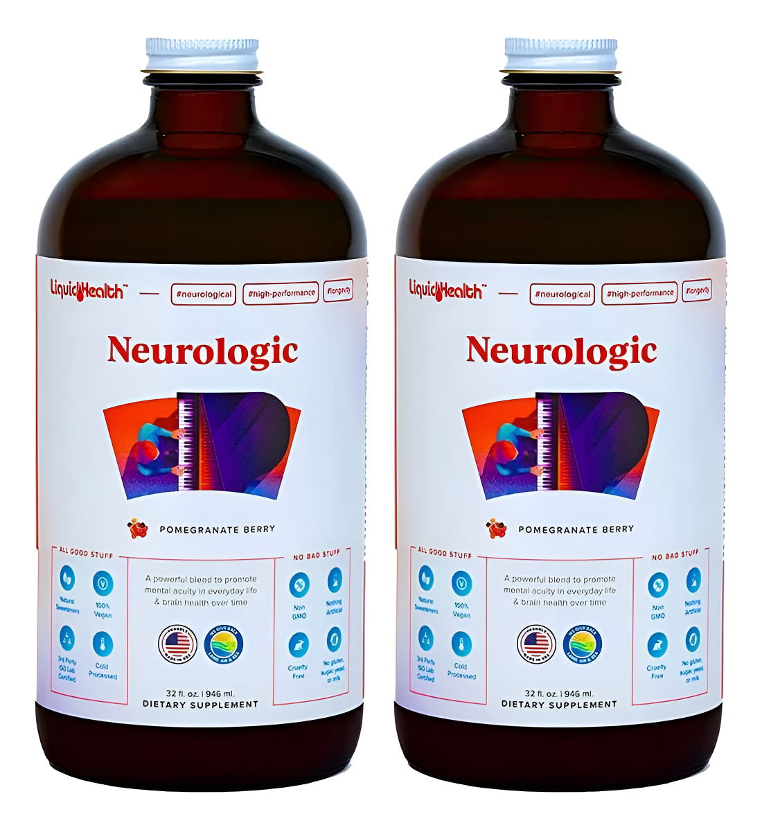 Liquidhealth Brain Booster Vitaminas Líquidas Neurológicas Concentración De Concentración De Concentración De Memoria P