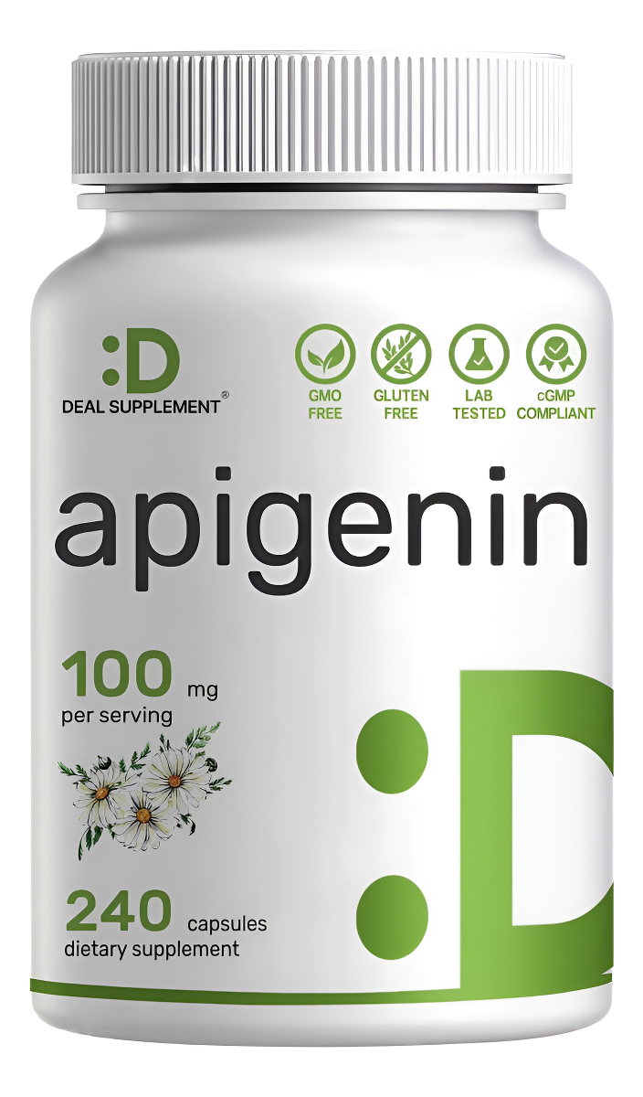 Apigenina, 100 Mg Por Porción, 240 Cápsulas Extracto De Planta Cruda De Flor De Manzanilla Bioflavonoides Activos Y