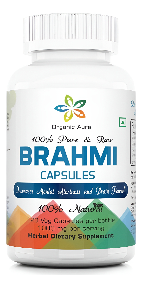 Cápsulas Brahmi -120 Unidades. Fortalece Y Aumenta Naturalmente La Inmunidad Y La Memoria. Superalimento Verde Entero.