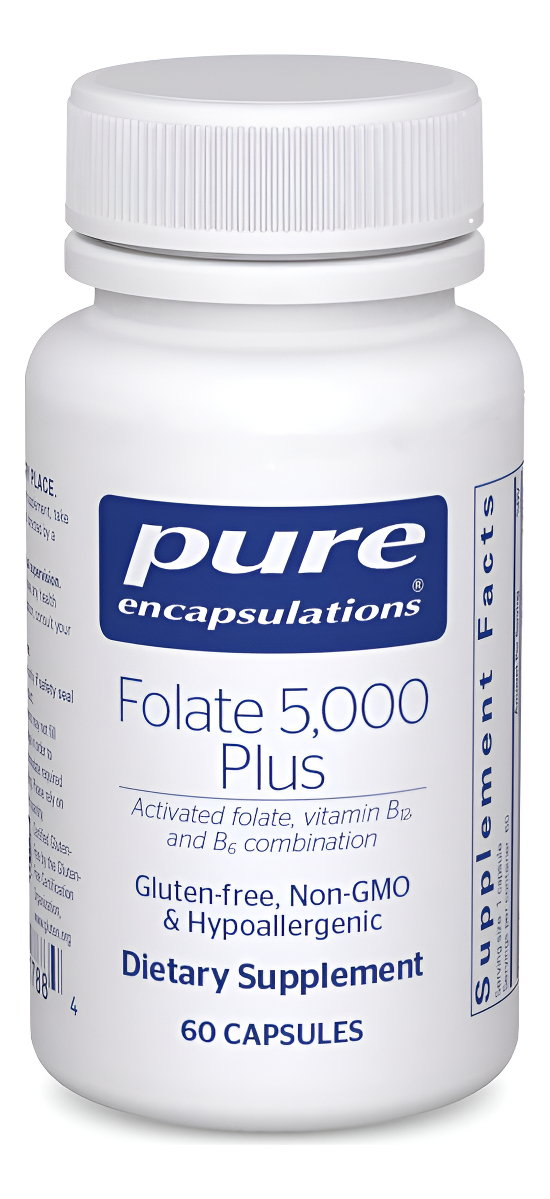 Pure Encapsulations - Folato 5,000 Plus - Folato Activado, Combinación De Vitamina B12 Y B6 - 60 Cápsulas
