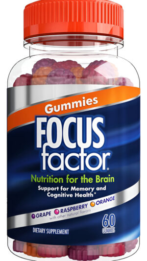Focus Factor Gomitas Nootrópicas, Suplemento De Memoria Para El Cerebro, Fosfatidilserina, Bacopa, Huperzina A, 60 Unid