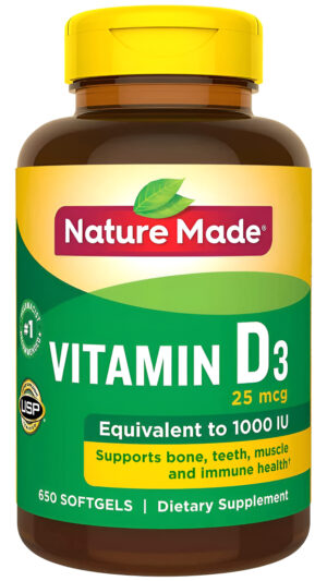 Nature Made Vitamina D3 25 Mcg., 650 Cápsulas Blandas