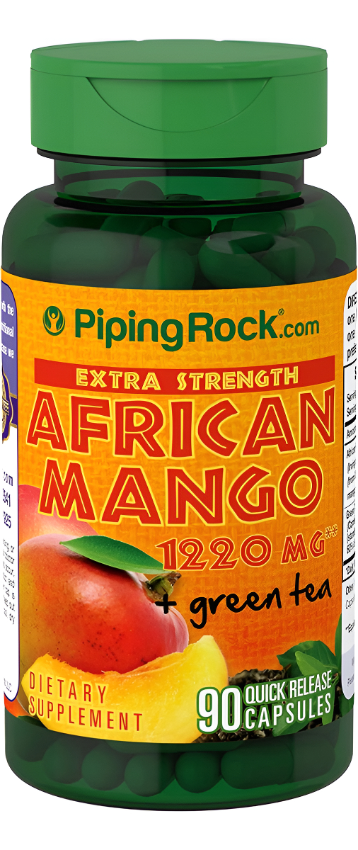 Piping Rock Extracto De Semilla De Mango Africano 1220 Mg | 90 Cápsulas | Con Té Verde | Suplemento Extra Fuerte | Sin Omg, Sin Gluten