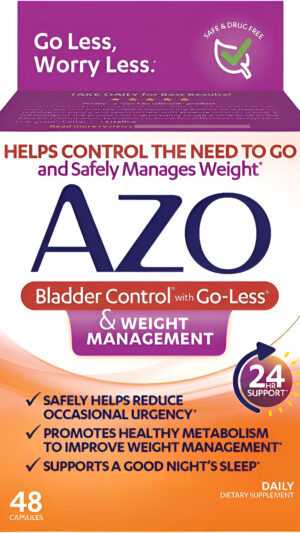 Azo Control De La Vejiga Con Suplemento Dietético Go-less® Y Control De Peso | Ayuda A Reducir La Urgencia Ocasional* |