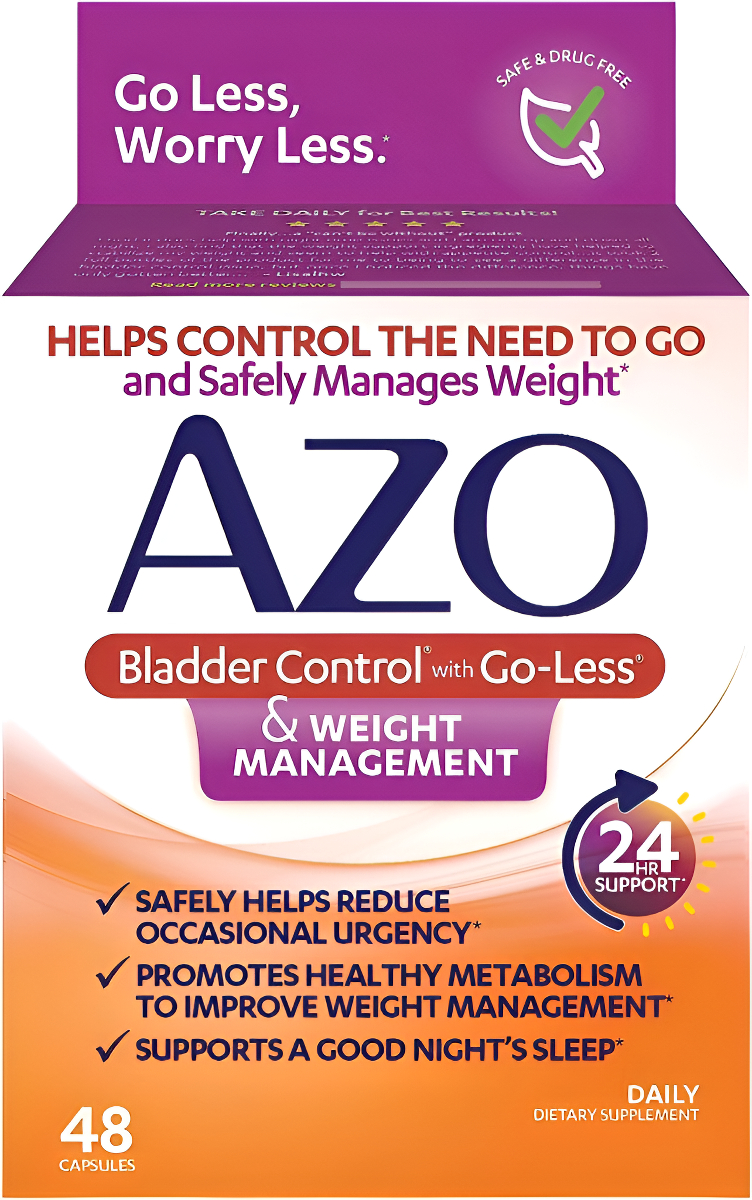 Azo Control De La Vejiga Con Suplemento Dietético Go-less® Y Control De Peso | Ayuda A Reducir La Urgencia Ocasional* |
