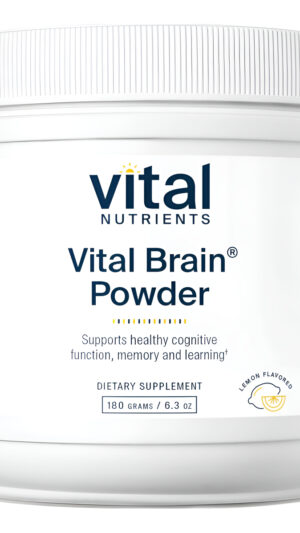 Vital Nutrients - Vital Brain Powder - Apoyo Para La Salud Cerebral Y La Función Cognitiva - Vegetariano - Sabor Natura