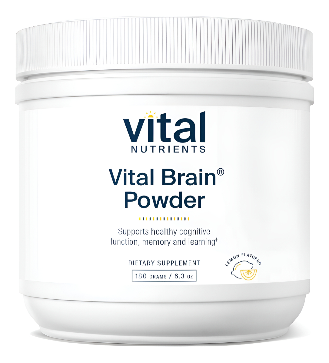 Vital Nutrients - Vital Brain Powder - Apoyo Para La Salud Cerebral Y La Función Cognitiva - Vegetariano - Sabor Natura