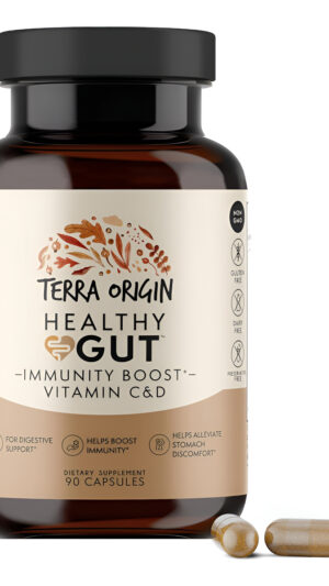 Terra Origin Cápsulas Intestinales Saludables Con Refuerzo De Inmunidad | 90 Cápsulas | Apoyo Digestivo Que Incluye Per