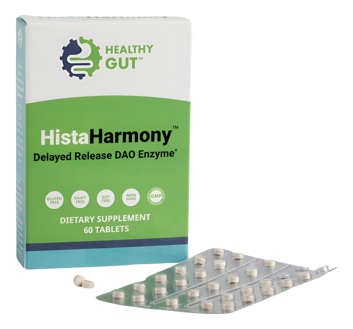 Histaharmony | Suplemento De Enzima De Soporte De Histamina Dao Diamina Oxidasa De Liberación Retardada | 30,000 Hdu | 60 Tabletas