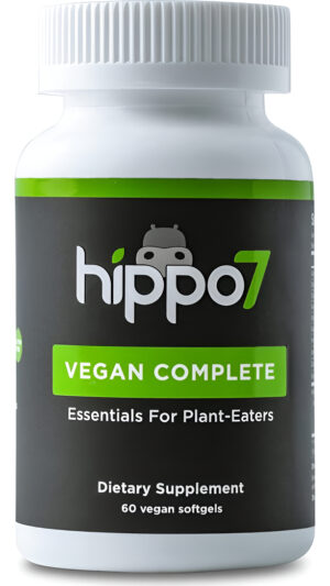 Hippo7 Vegan Complete Con Vitamina B12, Vitamina D, Omega-3 Dha+epa, Calcio, Zinc , Yodo Y Hierro. (60 Cápsulas Blandas)