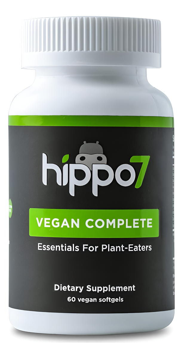 Hippo7 Vegan Complete Con Vitamina B12, Vitamina D, Omega-3 Dha+epa, Calcio, Zinc , Yodo Y Hierro. (60 Cápsulas Blandas)
