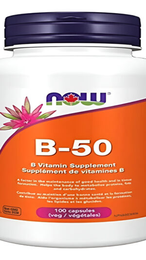 Now Foods Vitamina B-50 Mg, 100 Cápsulas Veganas