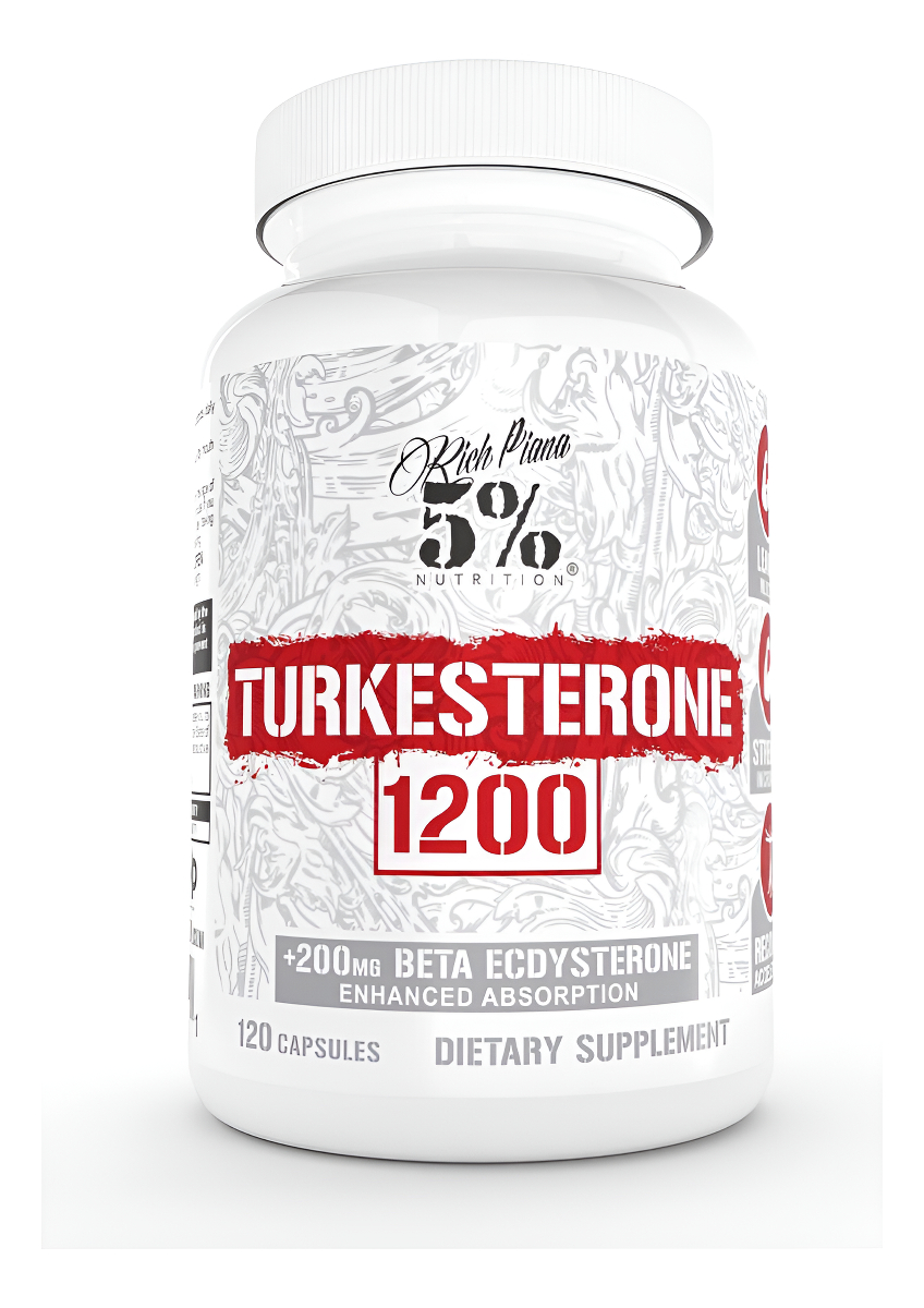 5% Nutrition Turkesterone 1200 Mg + 200mg Ecdysterone | Máxima Pureza Y Absorción | Complejado Con Asstragina, Ciclodex