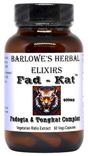 Barlowe's Herbal Elixirs Fad-kat Complejo De Fadogia Y Tongkat De Fad-kat - 600 Mg - 60 Cápsulas Vegetales