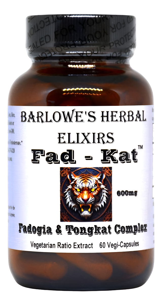 Barlowe's Herbal Elixirs Fad-kat Complejo De Fadogia Y Tongkat De Fad-kat - 600 Mg - 60 Cápsulas Vegetales