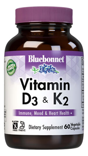 Bluebonnet Nutrition Vitamina D3 Y K2, Sin Soya, Para Huesos