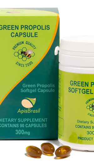 Cápsula De Propóleo De Abeja Verde Brasileña  900 Mg/diariamente Por 3 Cápsulas Blandas  Apoyo Inmunológico Natural